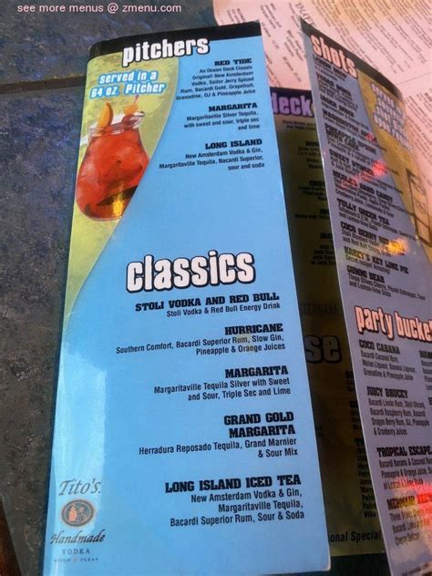 ocean deck daytona beach menu